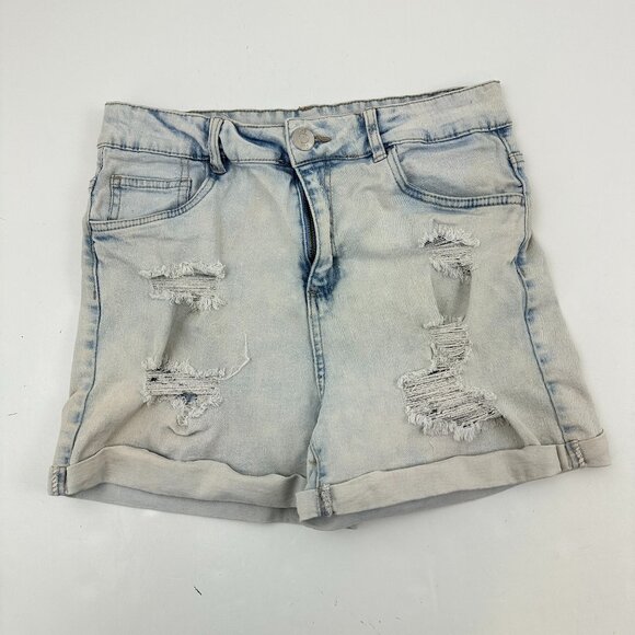 U2B Urban Basics Pants - U2B‎ Urban Basics Distressed Cuffed 3" Inseam Women's size 9 Blue Denim Shorts